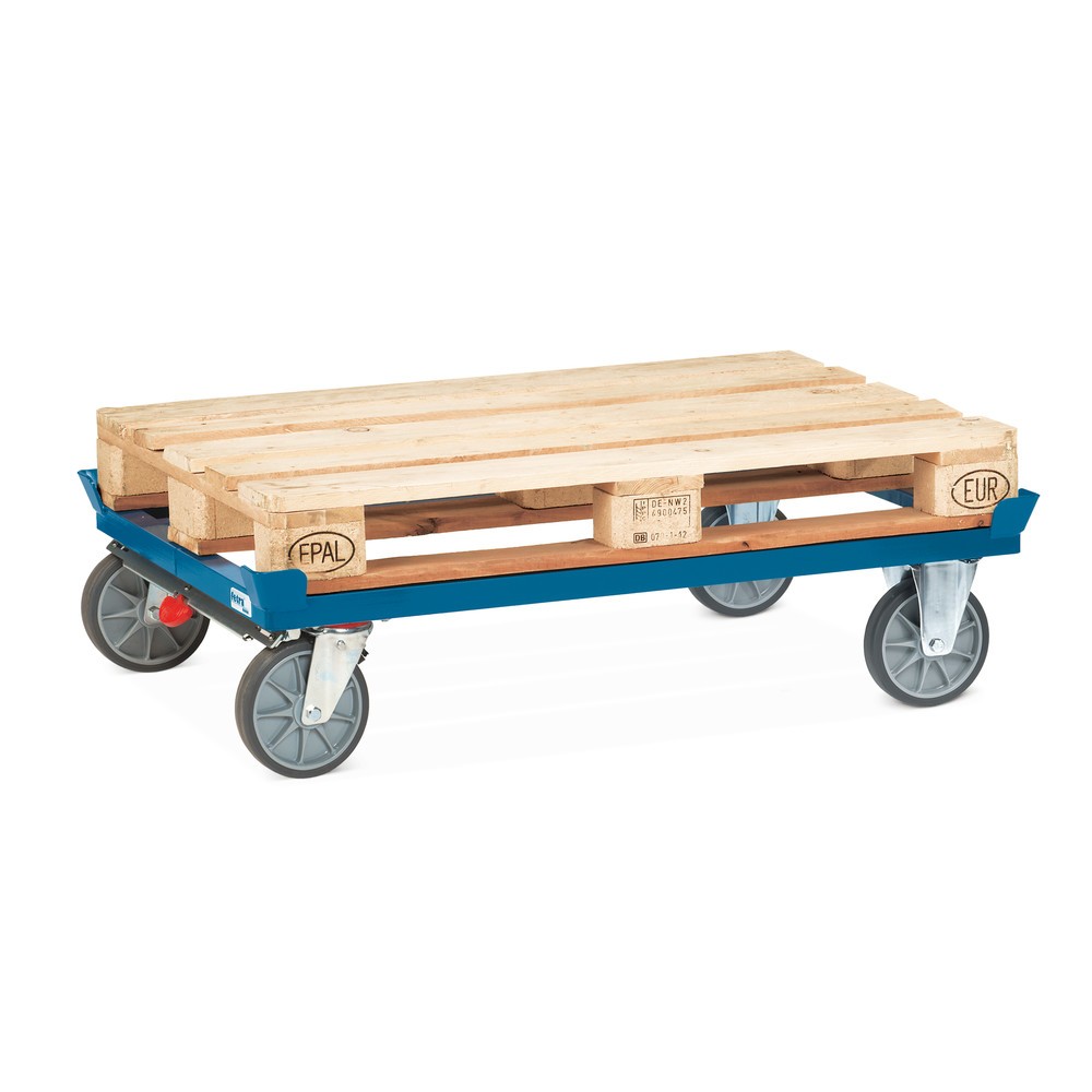 Imagem do produto n.º 2: fetra® chassis com cantos de apoio, capacidade de carga de 750 kg, para paletes 1200 x 800 mm, pneus TPE, com travão central