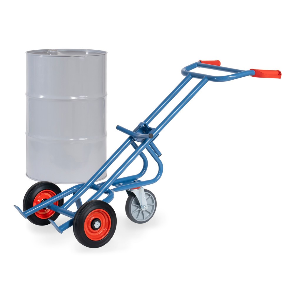 Imagem do produto: fetra® carro para bidões, capacidade de carga de 300 kg, com roda de apoio, pneus de borracha maciça