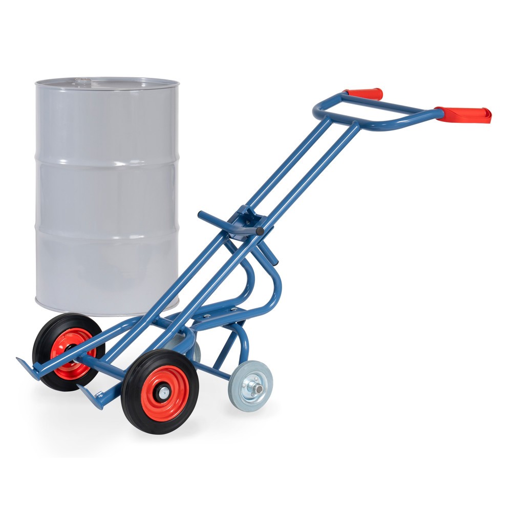 Imagem do produto: fetra® carro para bidões, capacidade de carga de 300 kg, com 2 rodas de apoio, pneus de borracha maciça