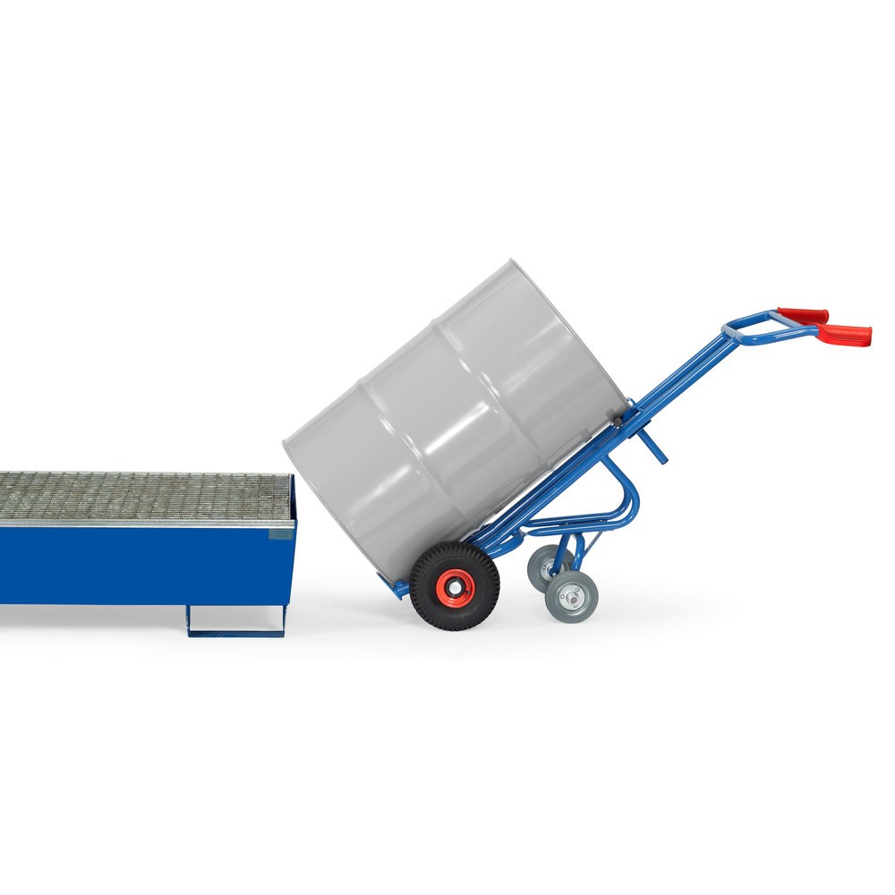 Imagem do produto: fetra® carro para bidões, capacidade de carga de 300 kg, com 2 rodas de apoio, pneumáticos