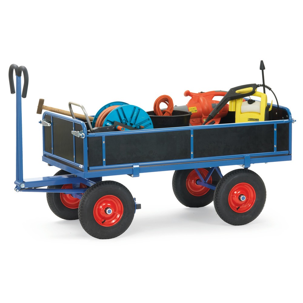 Imagem do produto n.º 2: fetra® carrinho de mão com 3 paredes rebatíveis, superfície de carregamento traseira 1.000 x 2000 mm, capacidade de carga de 1.250 kg, pneumáticos