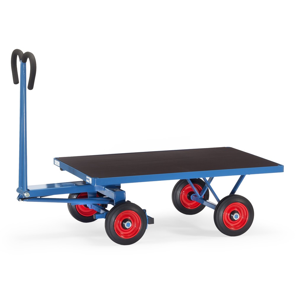 Imagem do produto: fetra® carrinho de mão sem paredes, superfície de carregamento traseira LxP 800 x 1200 mm, capacidade de carga de 700 kg, pneus de borracha maciça