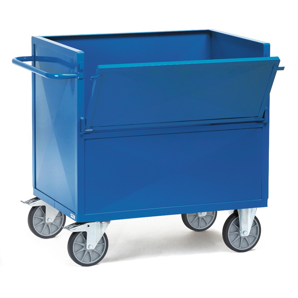 Imagem do produto: fetra® carrinho com caixa com paredes de chapa de aço, revestido de pó, superfície de carregamento traseira 700 x 1.000 mm