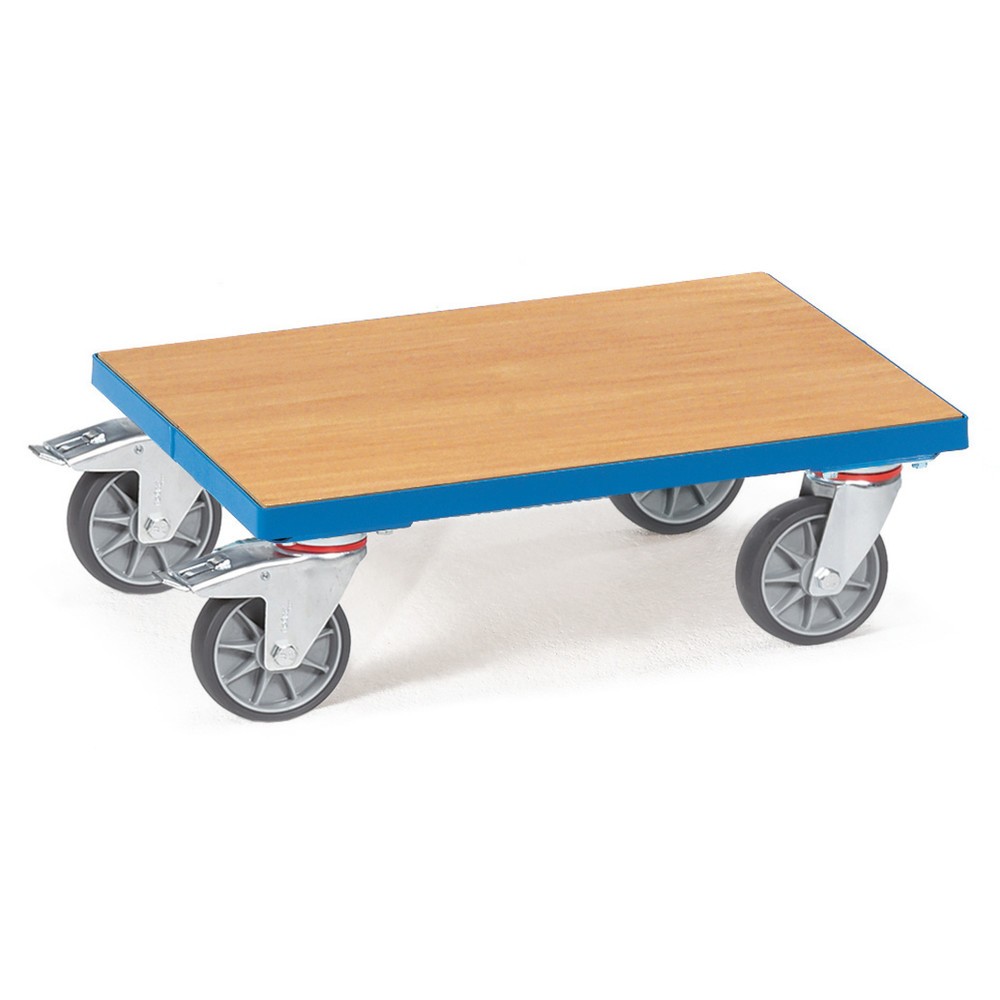 Imagem do produto: fetra® patins de transporte de caixas com plataforma de madeira, capacidade de carga de 250 kg, superfície de carregamento traseira LxP 610 x 410 mm