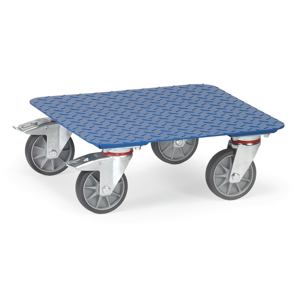 Imagem do produto: fetra® patins de transporte de caixas com chapa lagrimada, capacidade de carga de 400 kg, superfície de carregamento traseira 500 x 500 mm
