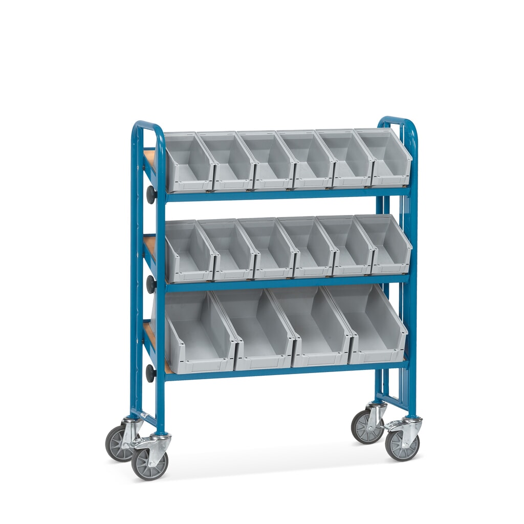 Imagem do produto: fetra® carro pesado com mesa e de montagem com caixas de poliestireno, 3 pisos, de um lado