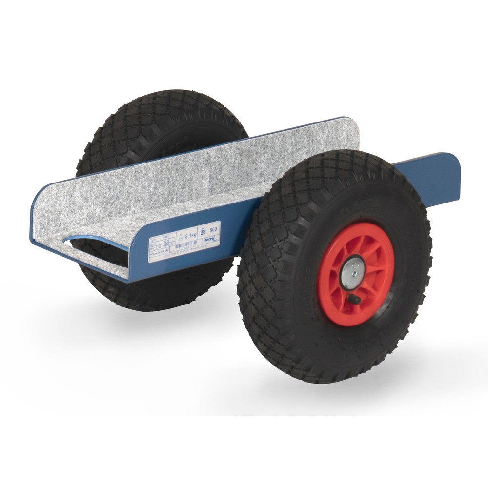 Imagem do produto: fetra® rolo transportador de painéis com suporte, capacidade de carga de 500 kg, suporte 500 x 150 mm, pneus de borracha maciça