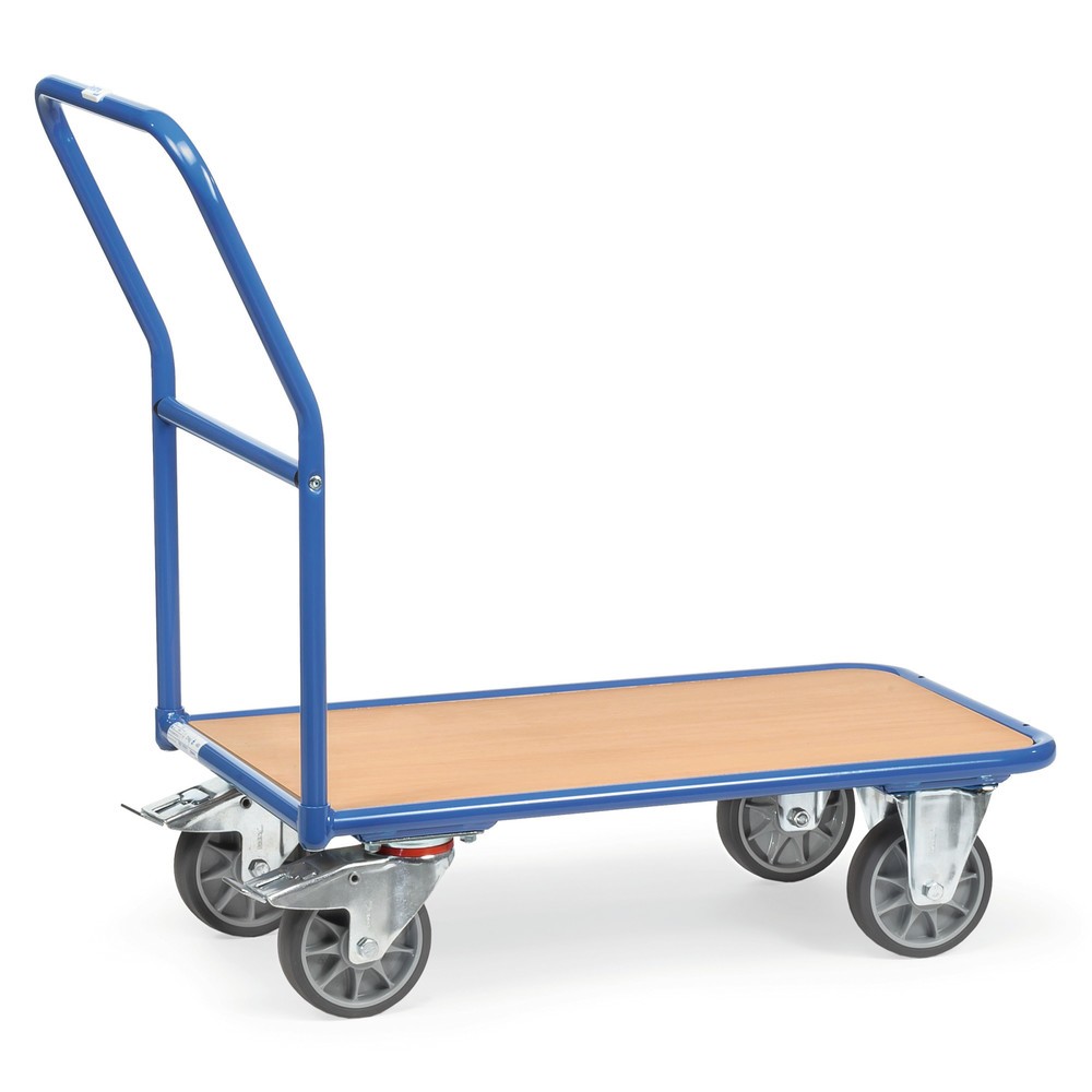 Imagem do produto: fetra® carro de plataforma com superfície de carregamento traseira em madeira LxP 500 x 850 mm, capacidade de carga 400 kg