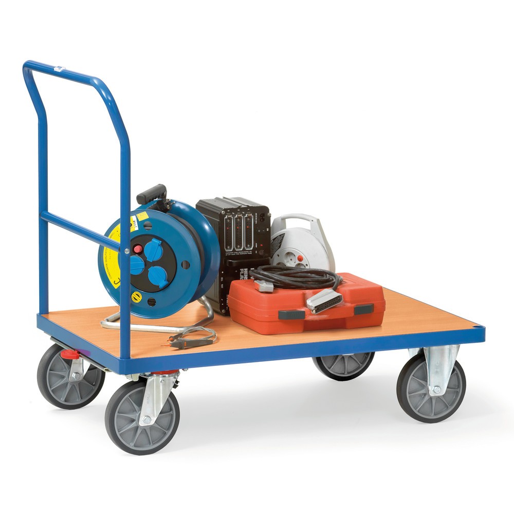 Imagem do produto n.º 3: fetra® carro de plataforma com pega de avanço, superfície de carregamento traseira LxP 500 x 850 mm, azul brilhante
