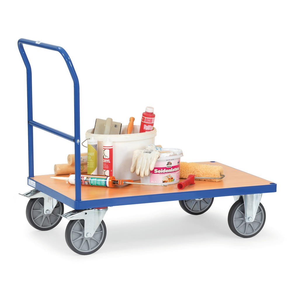 Imagem do produto n.º 4: fetra® carro de plataforma com pega de avanço, superfície de carregamento traseira LxP 500 x 850 mm, azul brilhante