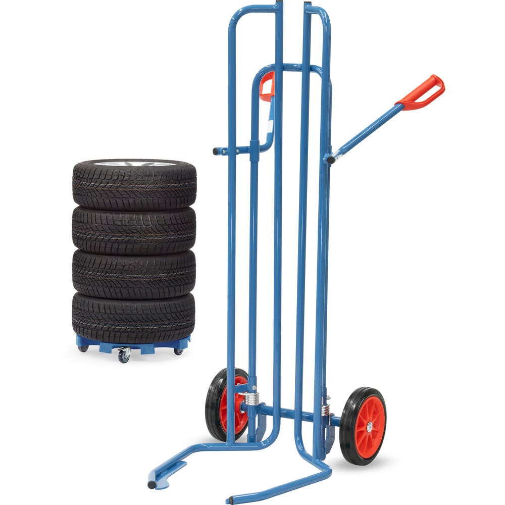 Imagem do produto n.º 4: fetra® carro de transporte de pneus em aço, capacidade de carga de 200 kg, para 8 pneus, pneus de borracha maciça