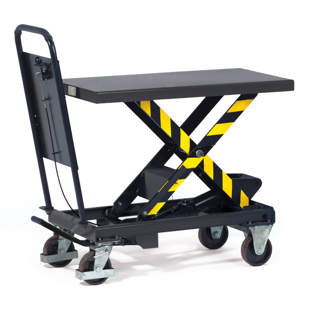 Imagem do produto: fetra® mesa de elevação móvel em tesoura com dispositivo anti-deslizamento, capacidade de carga de 500 kg, 1010 x 520 mm