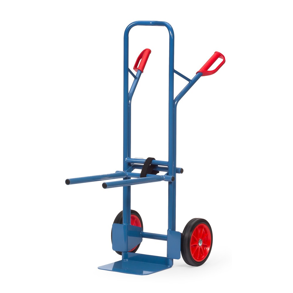 Imagem do produto: fetra® carro de transporte de cadeiras em aço, armação de suporte suspensa, pá LxP 320 x 250 mm, pneus de borracha maciça