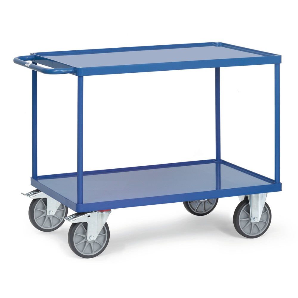Imagem do produto: fetra® carro pesado com mesa e de montagem com 2 bacias em chapa de aço, superfície de carregamento traseira 1.000 x 700 mm