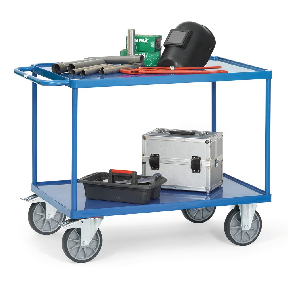 Imagem do produto n.º 2: fetra® carro pesado com mesa e de montagem com 2 bacias em chapa de aço, superfície de carregamento traseira 850 x 500 mm