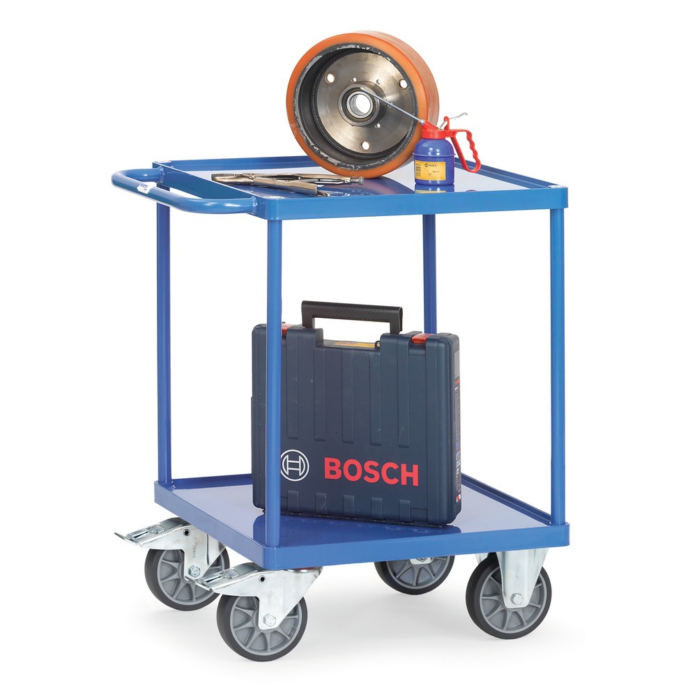 Imagem do produto n.º 2: fetra® carro pesado com mesa e de montagem com 2 bacias em chapa de aço, superfície de carregamento traseira 600 x 600 mm