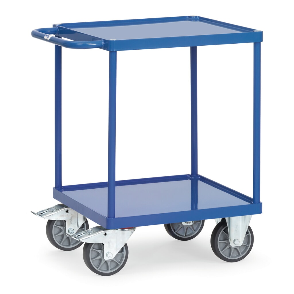 Imagem do produto: fetra® carro pesado com mesa e de montagem com 2 bacias em chapa de aço, superfície de carregamento traseira 600 x 600 mm