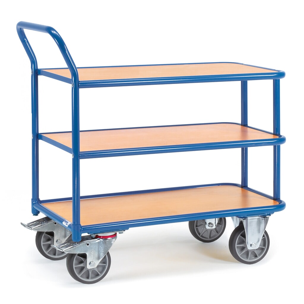 Imagem do produto: fetra® carro com mesa, capacidade de carga de 400 kg, 3 níveis de 850 x 500 mm