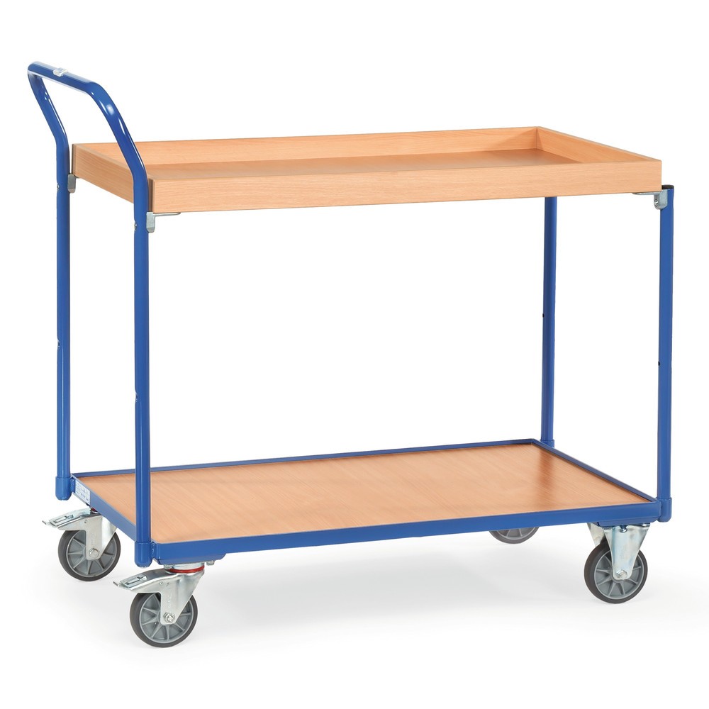 Imagem do produto: fetra® carro com mesa, 1 piso de madeira + 1 caixa de madeira de 850 x 500 mm, altura 1.030 mm