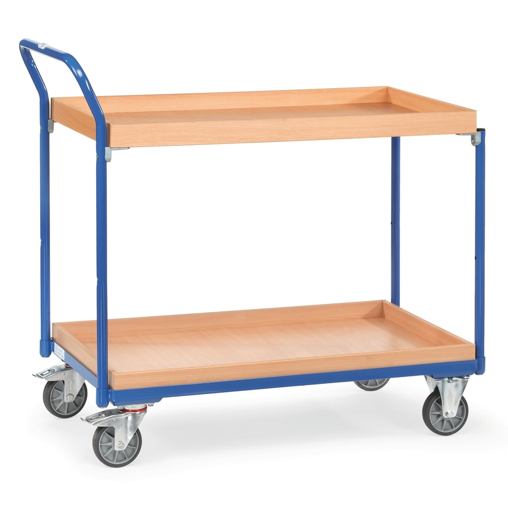 Imagem do produto: fetra® carro com mesa com 2 caixas de madeira de 850 x 500 mm cada, altura 1.030 mm