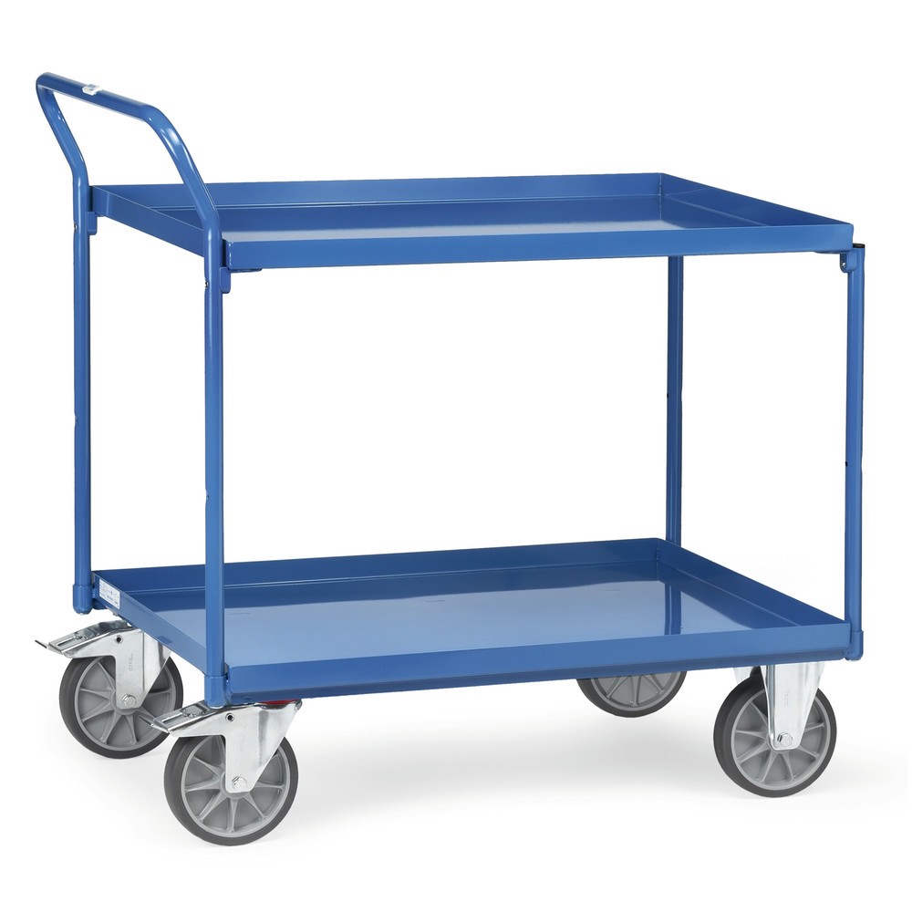 Imagem do produto: fetra® carro com mesa com cubas estanques ao óleo, 2 pisos de 850 x 500 mm cada, arco em U elevado
