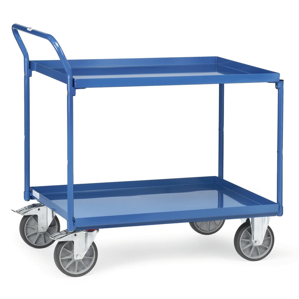 fetra® carro com mesa com cubas estanques ao óleo, 2 pisos de 850 x 500 mm cada, arco em U elevado Imagem do produto: fetra® carro com mesa com cubas estanques ao óleo, 2 pisos de 850 x 500 mm cada, arco em U elevado