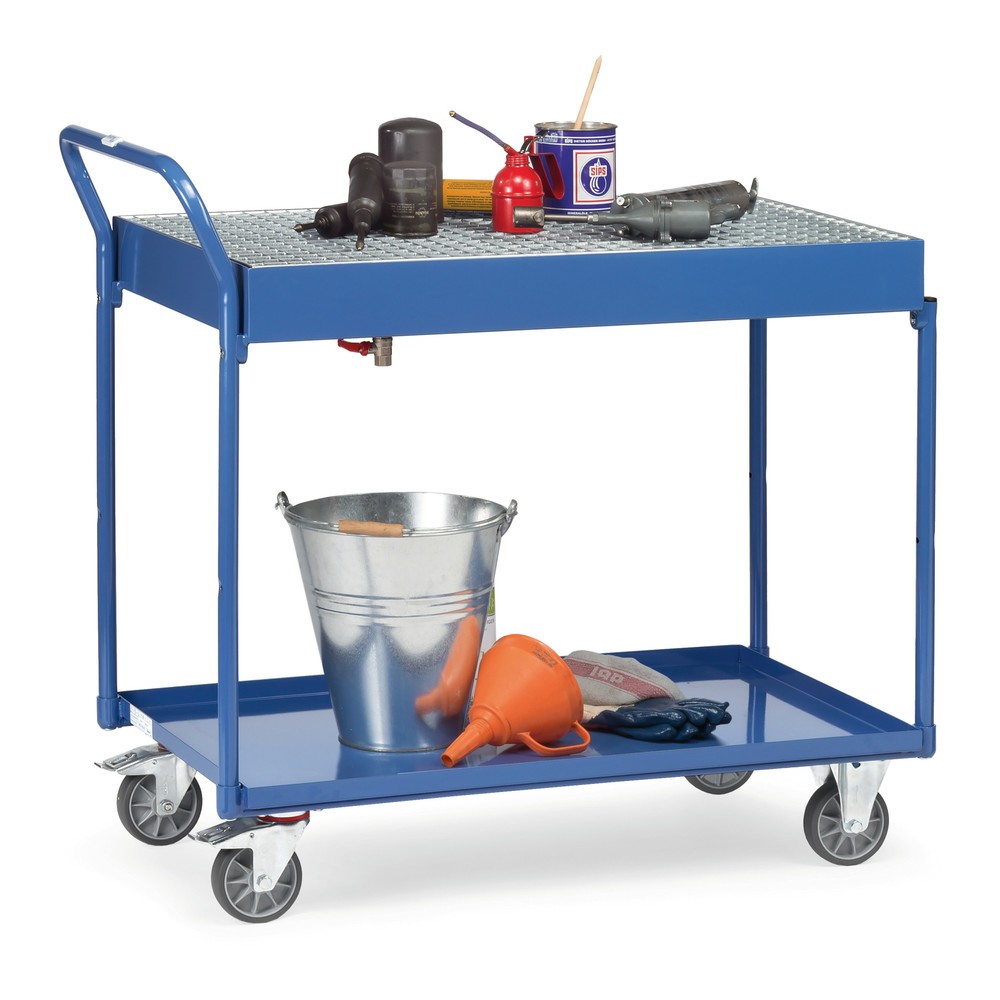 Imagem do produto n.º 3: fetra® carro com mesa com cubas estanques ao óleo, grade e torneira de escoamento