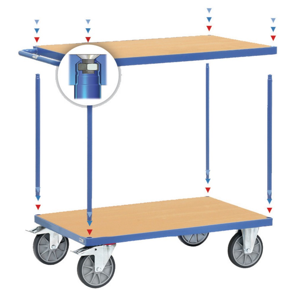 Imagem do produto n.º 4: fetra® carro pesado com mesa e de montagem, 2 pisos de 600 x 1.000 mm