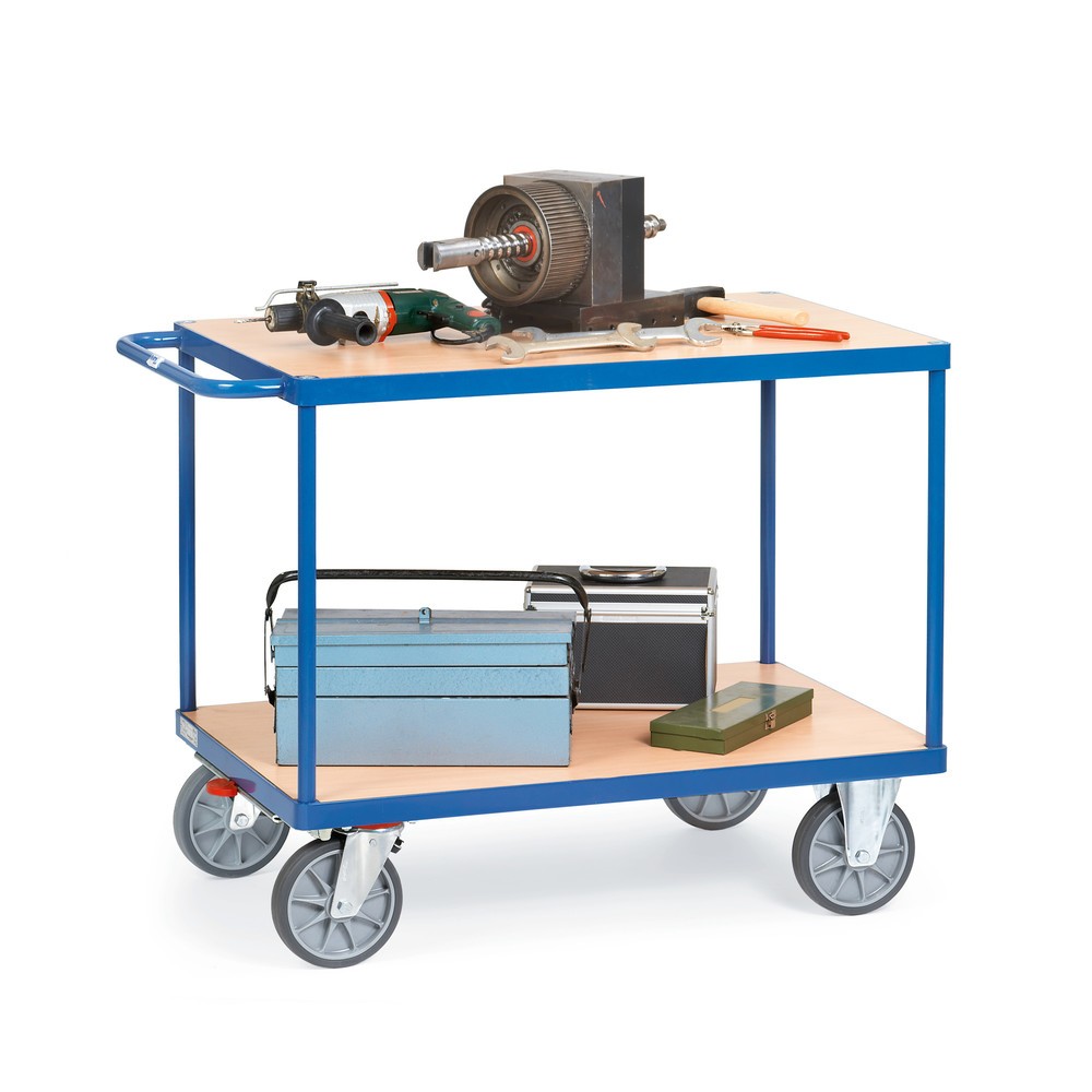 Imagem do produto: fetra® carro pesado com mesa e de montagem, 2 níveis de 600 x 1.000 mm, com travão central