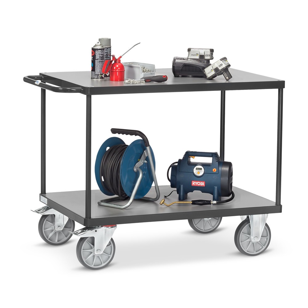 Imagem do produto n.º 4: fetra® carro pesado com mesa e de montagem, 2 pisos de 700 x 1.000 mm, cinzento antracite