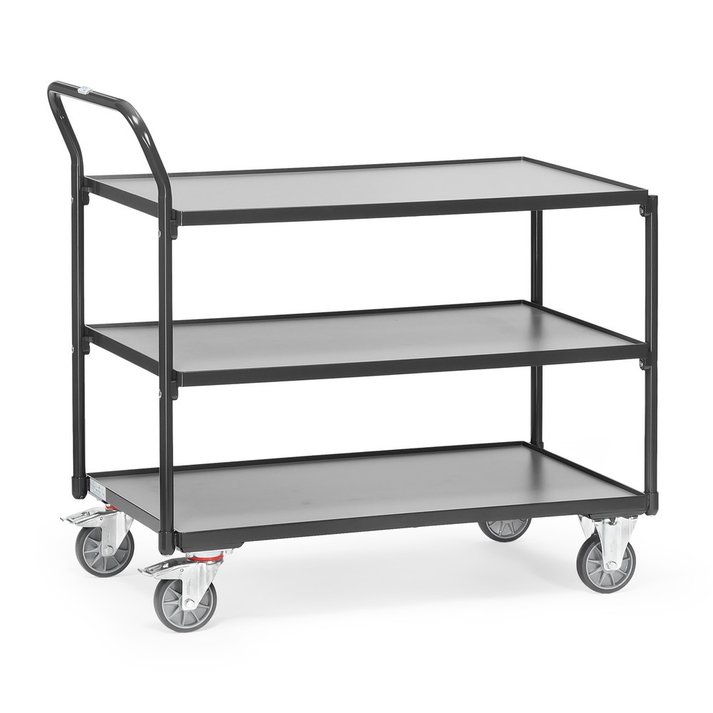 Imagem do produto: fetra® carro de mesa, capacidade de carga de 300 kg, 3 pisos de 850 x 500 mm, pega de avanço elevada, cinzento antracite