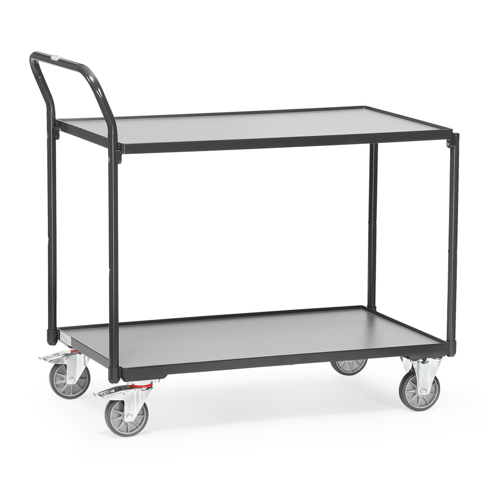 Imagem do produto: fetra® carro de mesa, capacidade de carga de 300 kg, 2 pisos de 850 x 500 mm, pega de avanço elevada, cinzento antracite