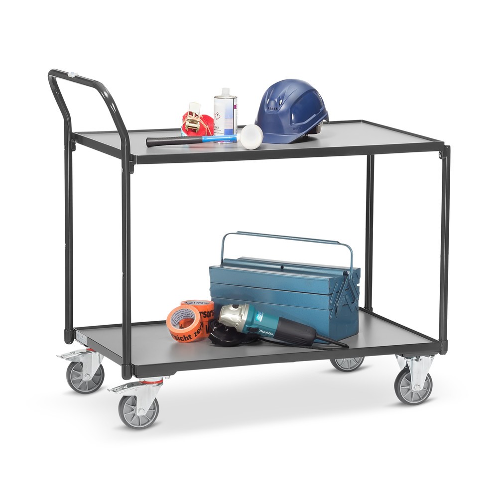 Imagem do produto n.º 3: fetra® carro de mesa, capacidade de carga de 300 kg, 2 pisos de 850 x 500 mm, pega de avanço elevada, cinzento antracite