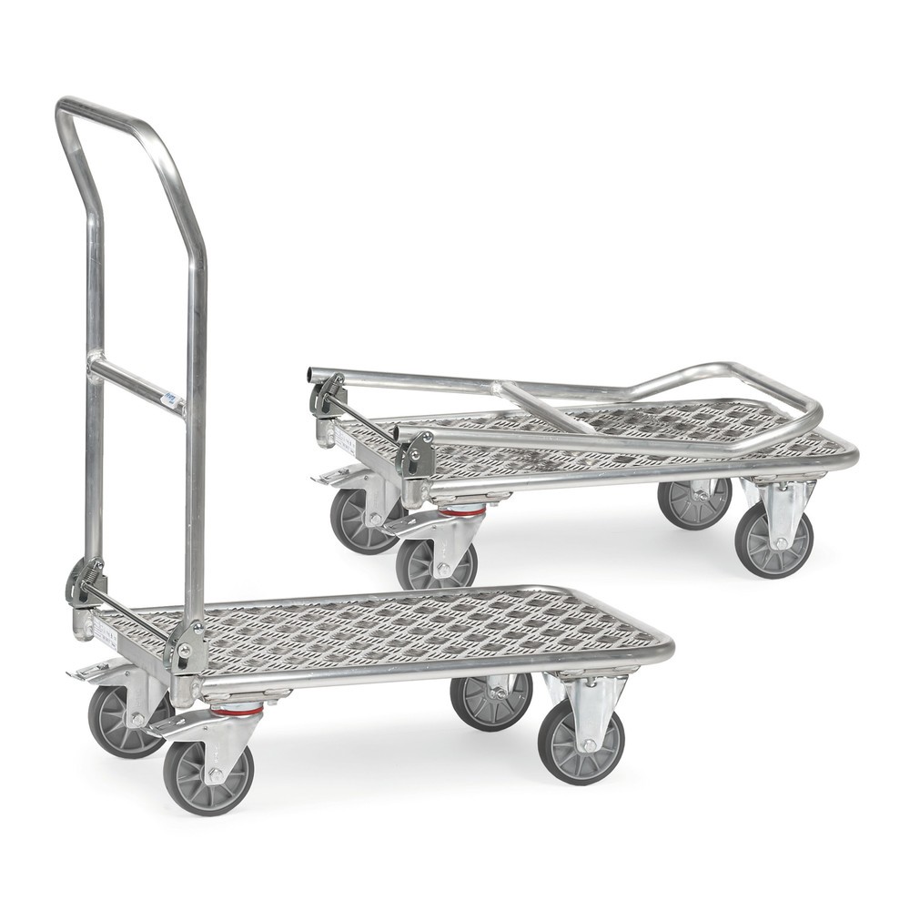 Imagem do produto: fetra® carrinho de transporte em alumínio, superfície de carregamento traseira LxP 450 x 720 mm