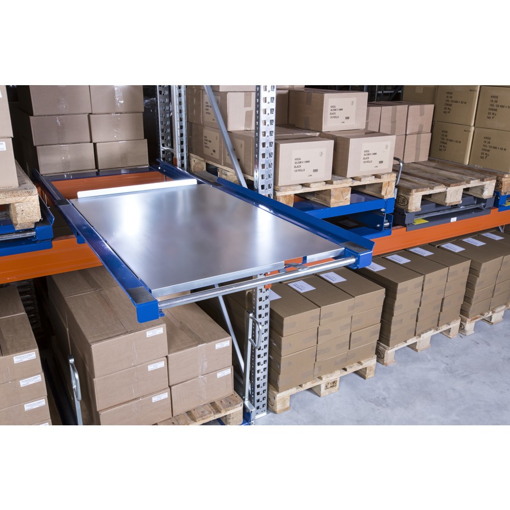 Imagem do produto n.º 3: Piso de aço fechado para dispositivo de extensão de paletes, capacidade de carga 600 kg, profundidade de extração de 70%.