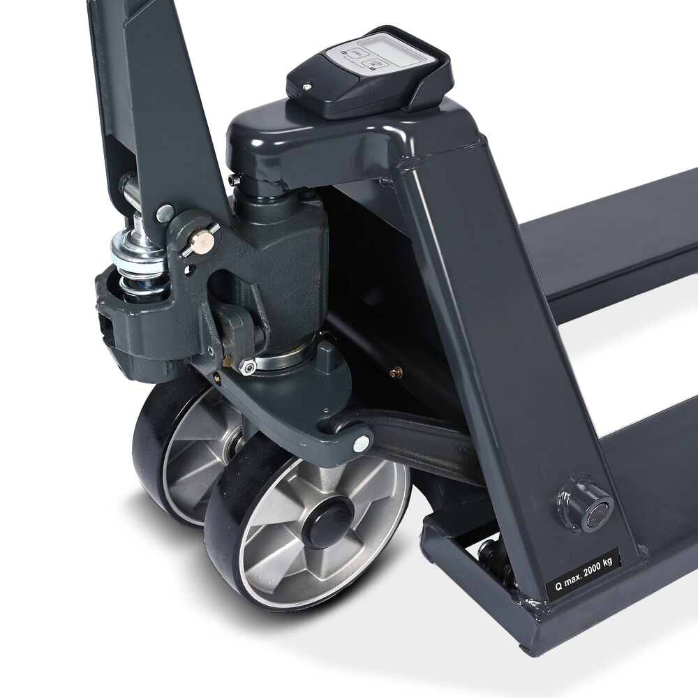 Imagem do produto n.º 12: Porta-paletes com balança HEMMDAL PTM 2.0 Scale, capacidade de carga de 2000 kg, incrementos de 5 kg, roletes do garfo simples.