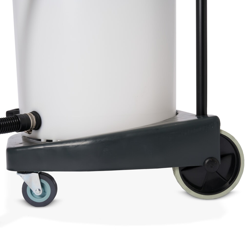 Imagem do produto n.º 10: HEMMDAL Industriesauger, nass + trocken, Kunststoffbehälter, 2.000 W, 70 l, Kippfahrgestell, Schiebebügel, Ablass-Schlauch