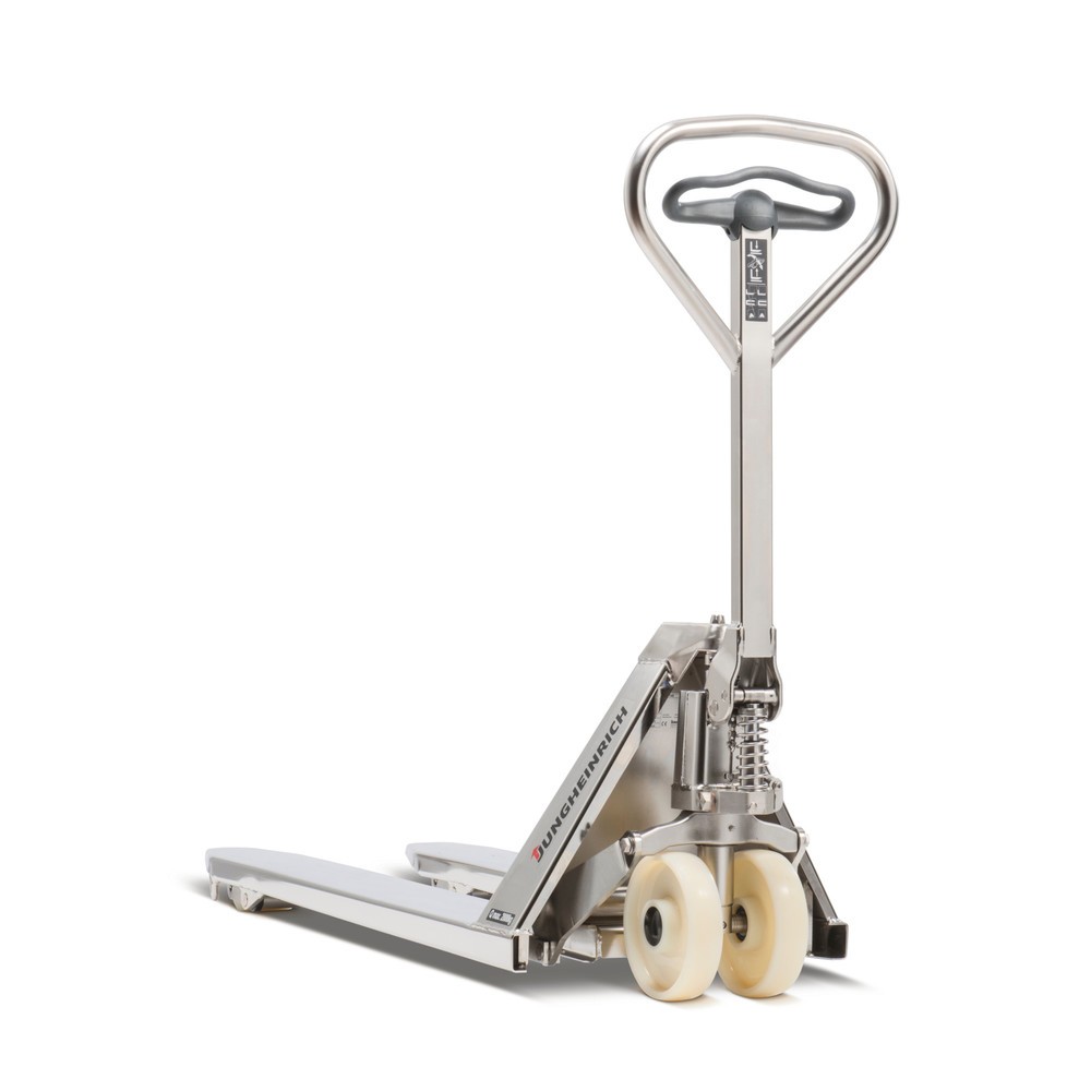 Imagem do produto: Jungheinrich porta-paletes manual em aço inoxidável AM I20, capacidade de carga de 2000 kg, comprimento do garfo de 1140 mm, nylon