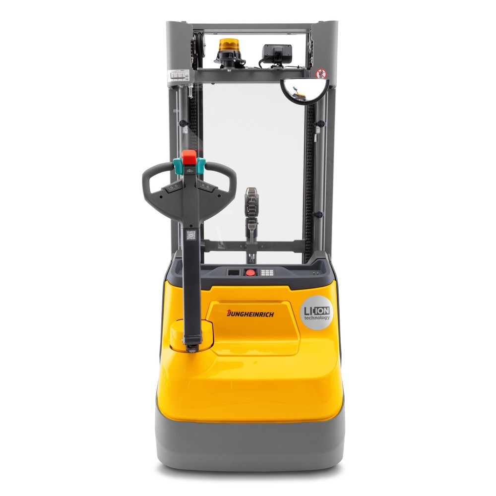 Imagem do produto n.º 3: Empilhador elétrico Jungheinrich EJC 110zi DZ, mastro de elevação telescópico triplo, altura de elevação 4.180 mm, carga nominal 1.000 kg, hidráulica proporcional, função de empilhamento duplo