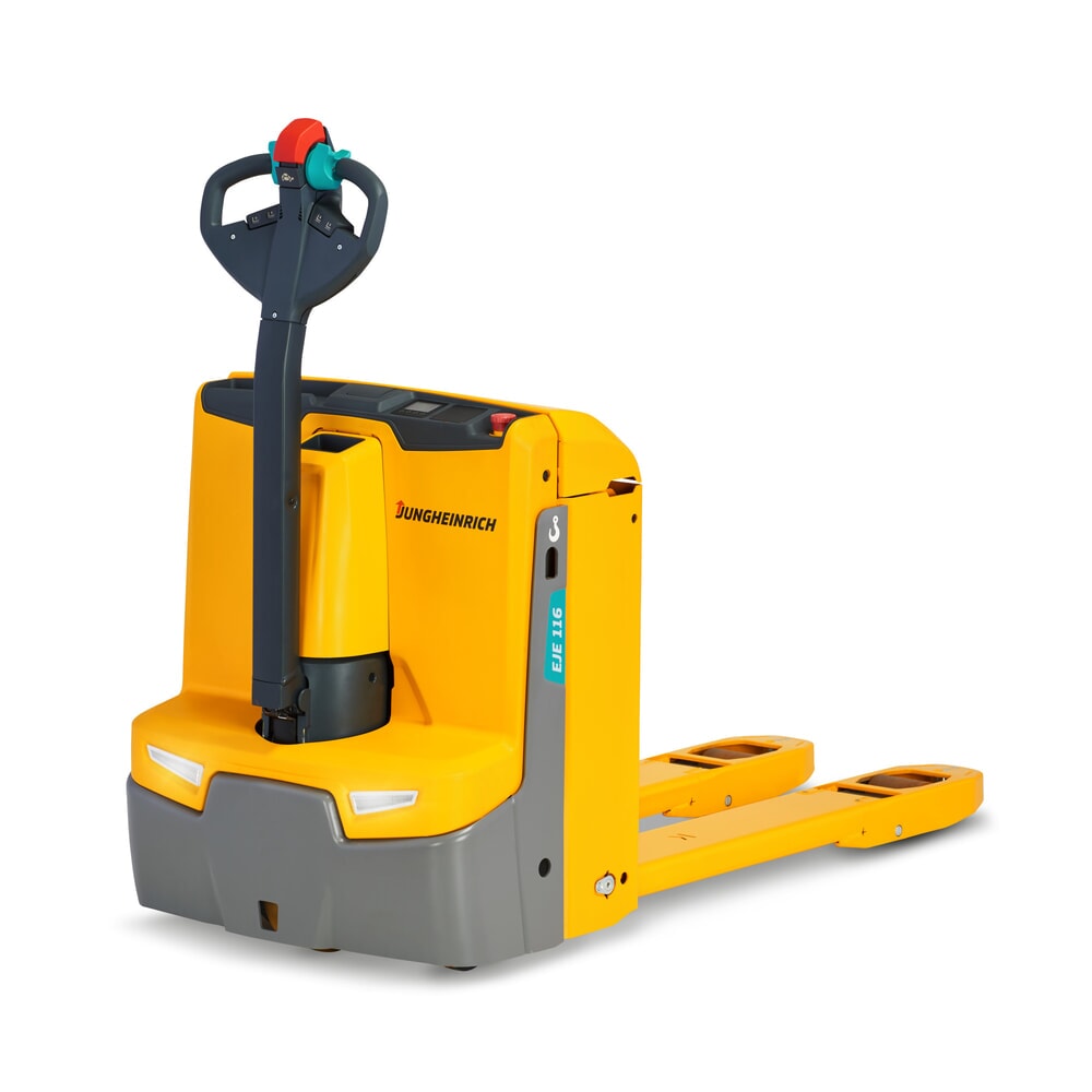 Imagem do produto: Jungheinrich porta-paletes elétrico EJE 116, capacidade de carga de 1600 kg, comprimento do garfo de 1150 mm, manuseamento ergonómico