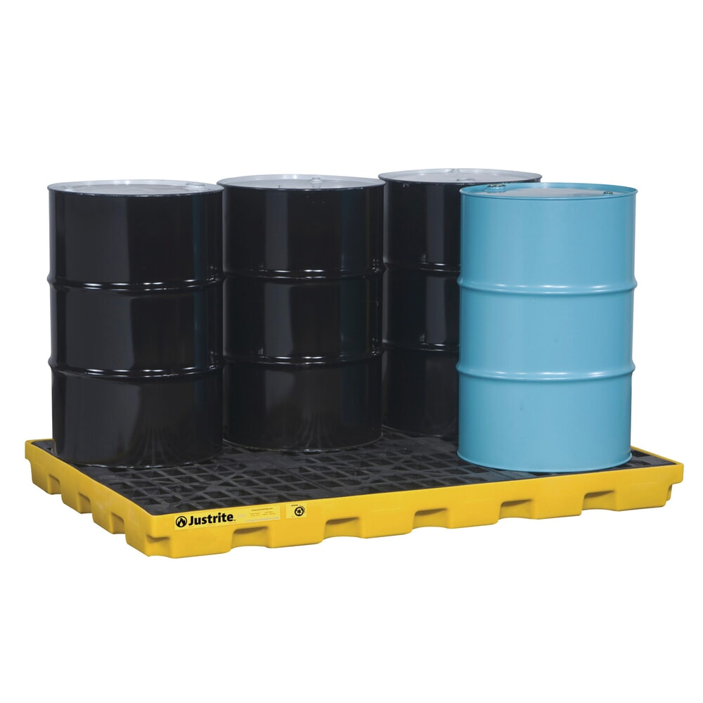Imagem do produto: Justrite® tabuleiro de recolha plana em PE, 6 x 200 l, volume de recolha de 276 l, amarelo