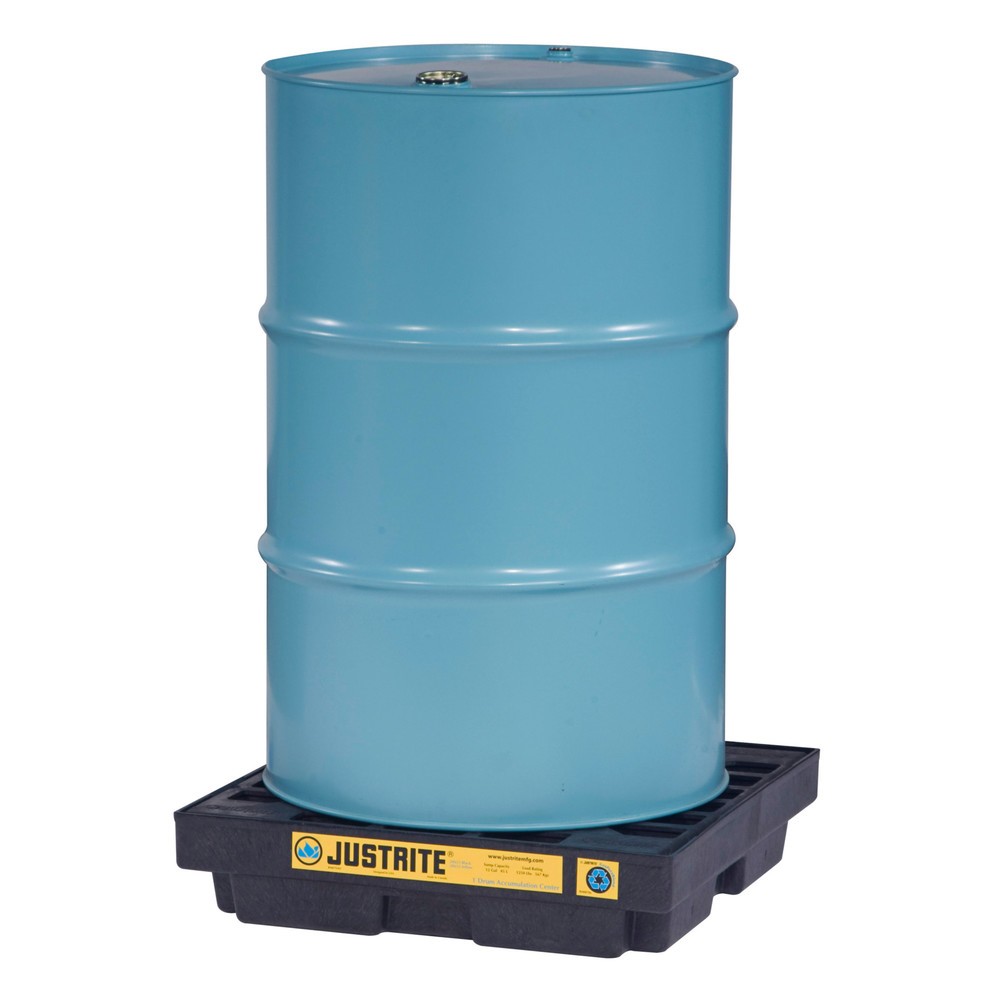Imagem do produto: Tabuleiro de recolha plana Justrite® em PE, 1 x 200 l, volume de recolha de 45 l, preto