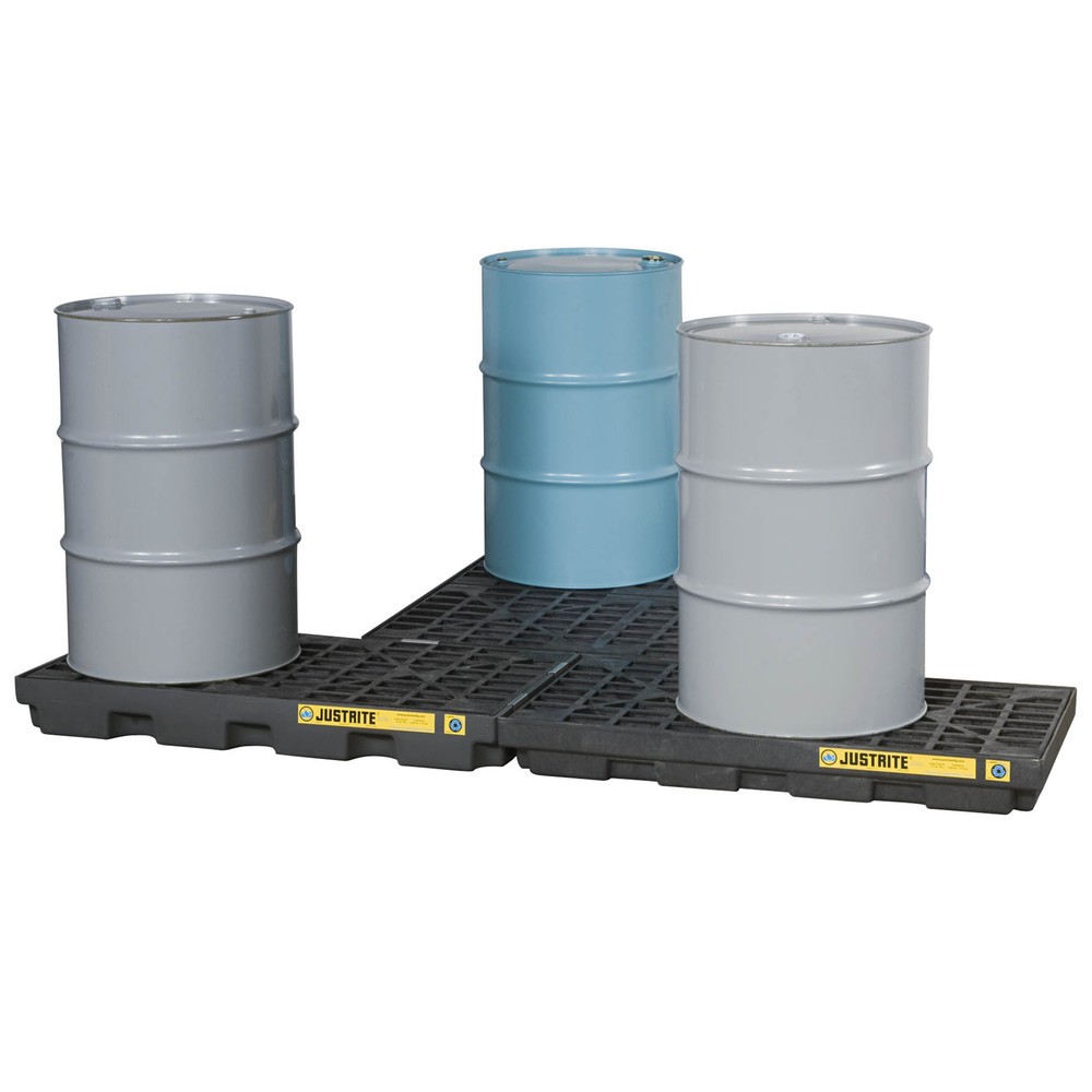 Imagem do produto n.º 2: Justrite® tabuleiro de recolha plana em PE, 2 x 200 l, volume de recolha de 90 l, preto