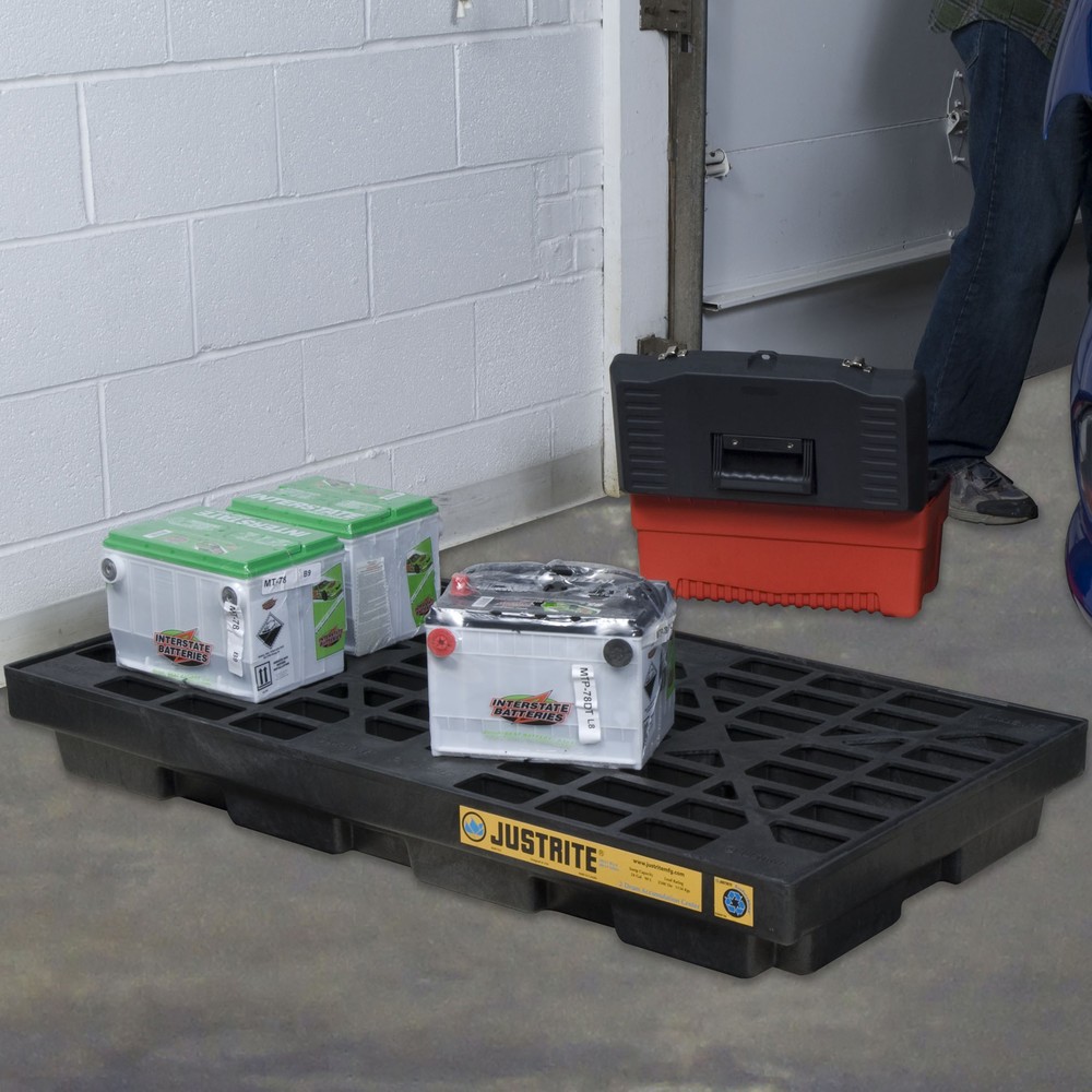 Imagem do produto n.º 3: Justrite® tabuleiro de recolha plana em PE, 2 x 200 l, volume de recolha de 90 l, preto