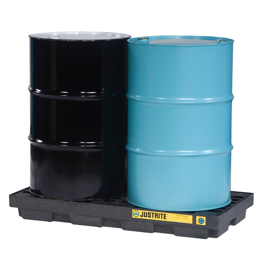 Imagem do produto: Justrite® tabuleiro de recolha plana em PE, 2 x 200 l, volume de recolha de 90 l, preto