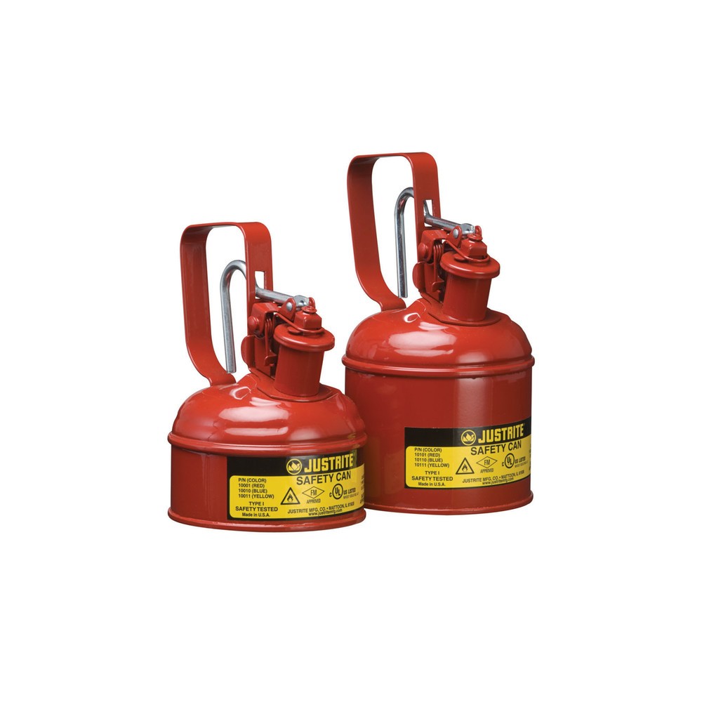 Imagem do produto n.º 1: Justrite® recipiente de segurança tipo I, com manípulo de acionamento, vermelho, 0,5 litros