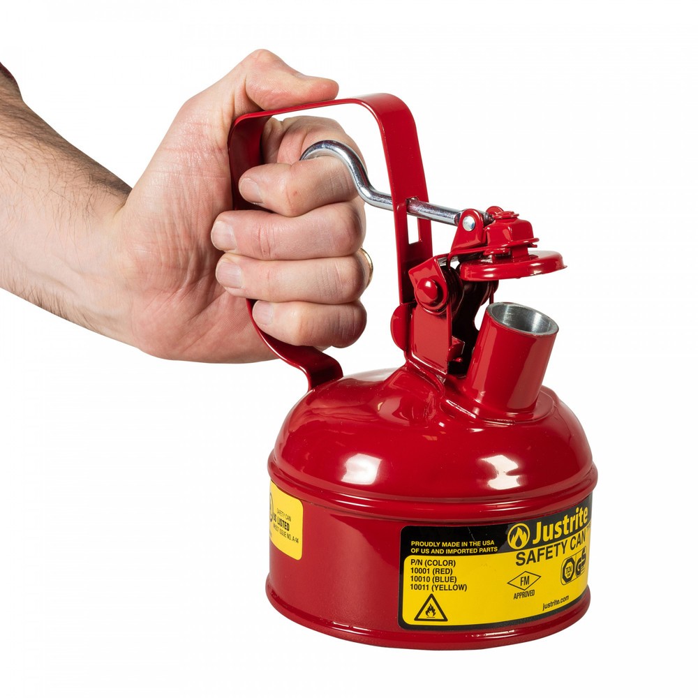 Imagem do produto n.º 3: Justrite® recipiente de segurança tipo I, com manípulo de acionamento, amarelo, 1 litros
