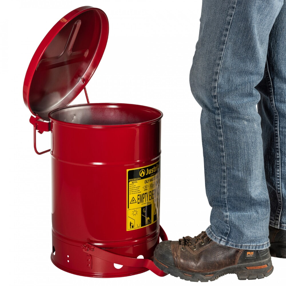 Imagem do produto n.º 2: Justrite® recipiente de recolha para bancada, com pedal de pé, vermelho, 20 litros