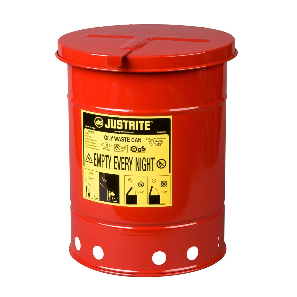 Imagem do produto: Justrite® recipiente de recolha para bancada, manual, vermelho, 20 litros