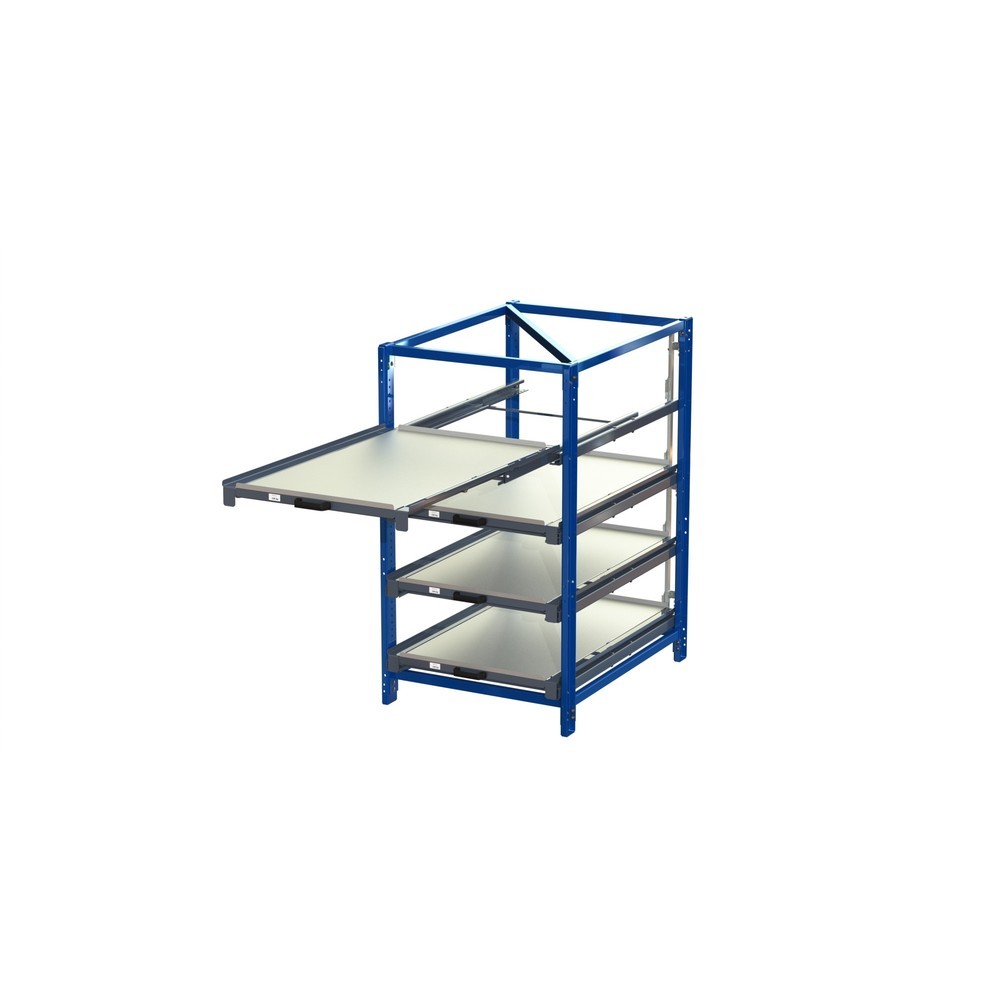 Imagem do produto n.º 2: Estante compacta de extração com 4 gavetas, carga 150 kg, altura 1.560 mm